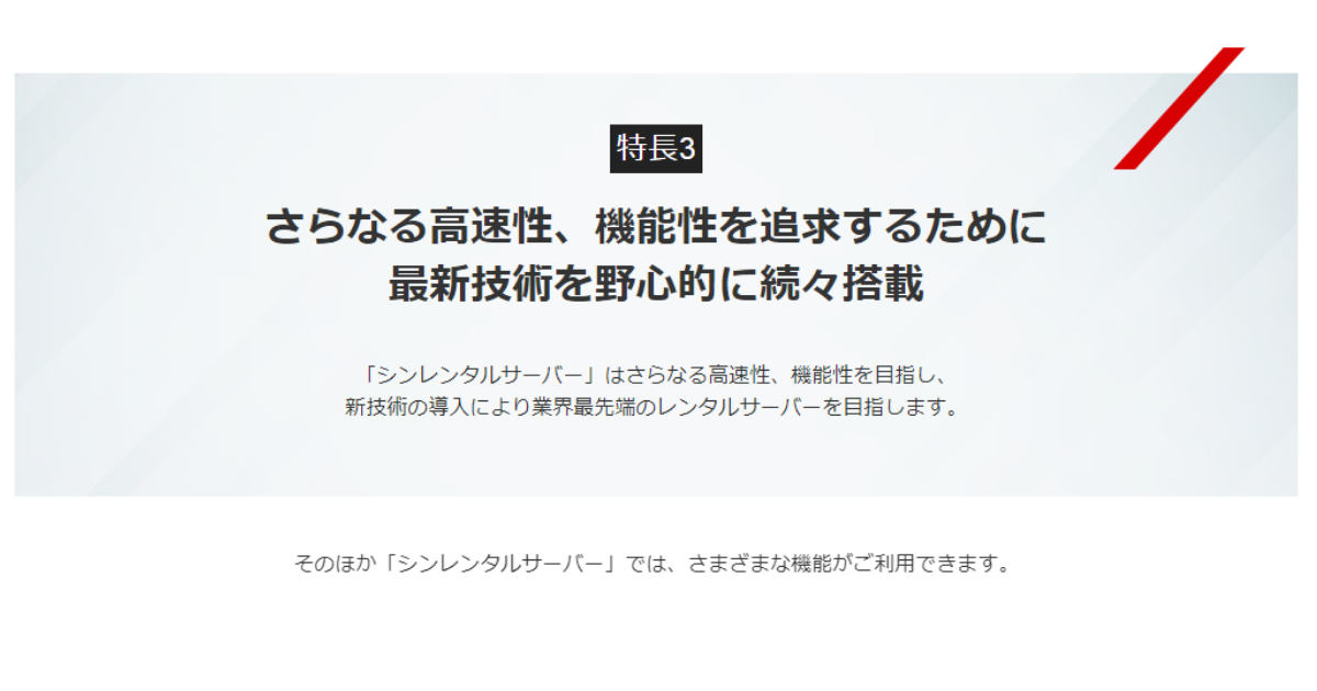 シンレンタルサーバーの3つめの強みの写真